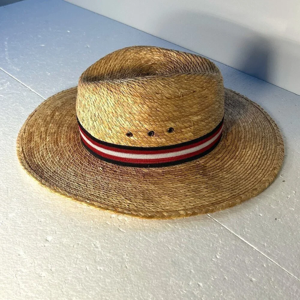 Western Straw Hat  Festival Cowgirl Rodeo Beach SZ M Beach Sunhat Boho Rodeo
